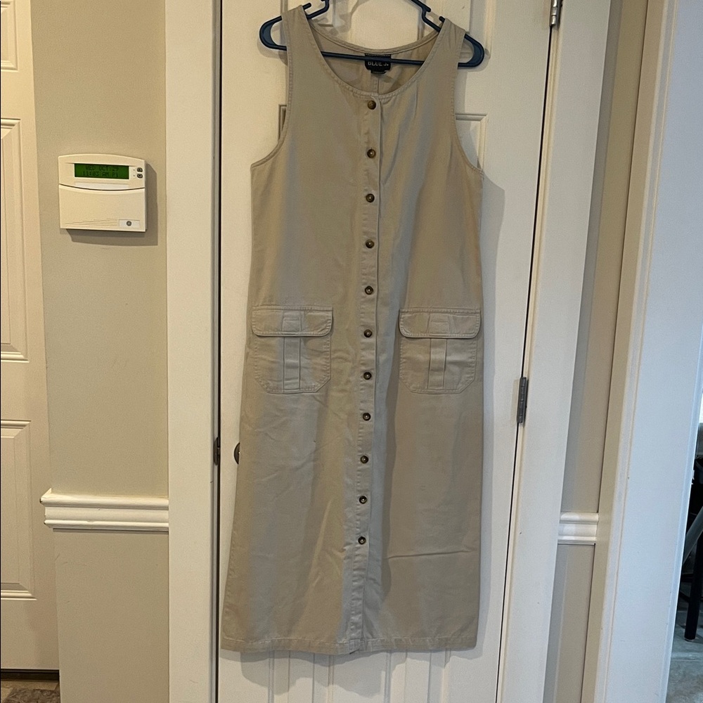 Blue J. Tan Sleeveless Button-Front Midi Dress